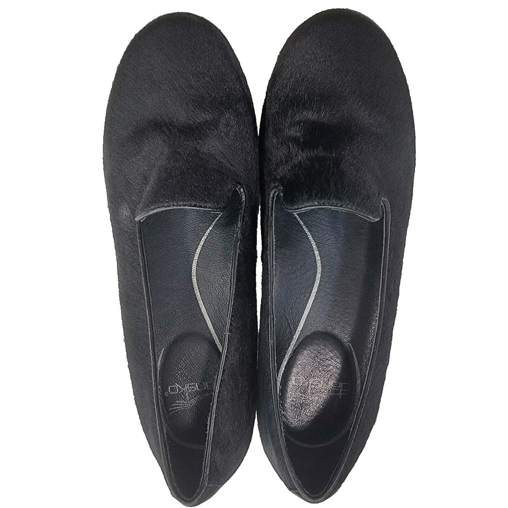 Dansko Olivia Shoes Womens 7.5 Loafers Calf Hair Leather Slip On Business Black